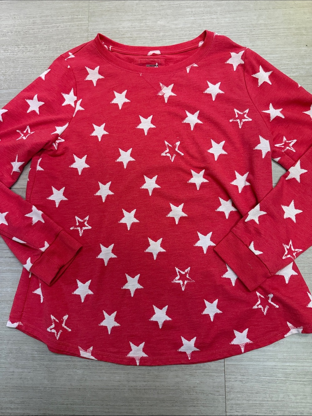 Sonoma Women’s Red Star Print Sweatshirt Size L